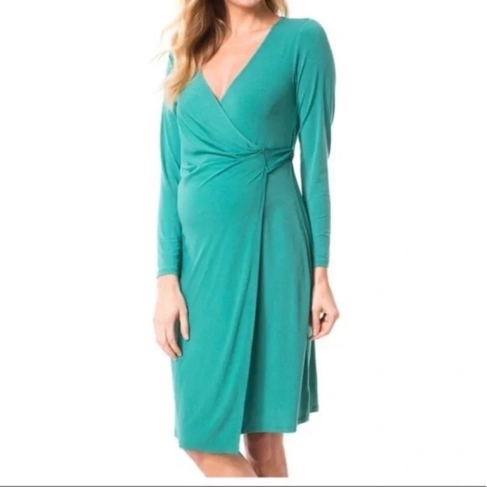 Pip&Vine By Rosie Pope Maternity‎ Green Long Sleeve Wrap Dress